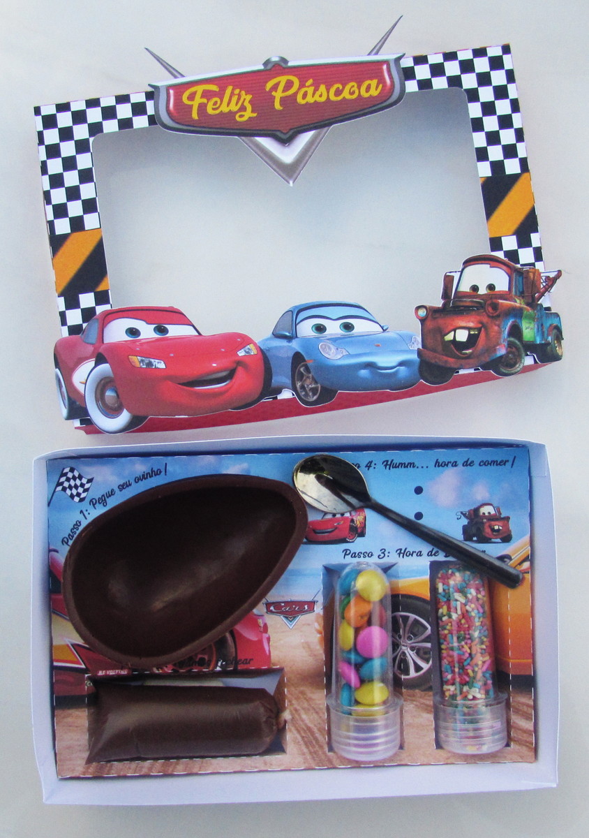 Arquivo Digital Mini Confeiteiro Páscoa Carros - Imagem 2