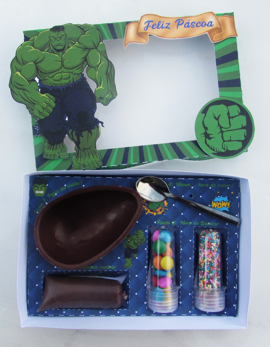 Arquivo Digital Mini Confeiteiro Páscoa Hulk - Imagem 2