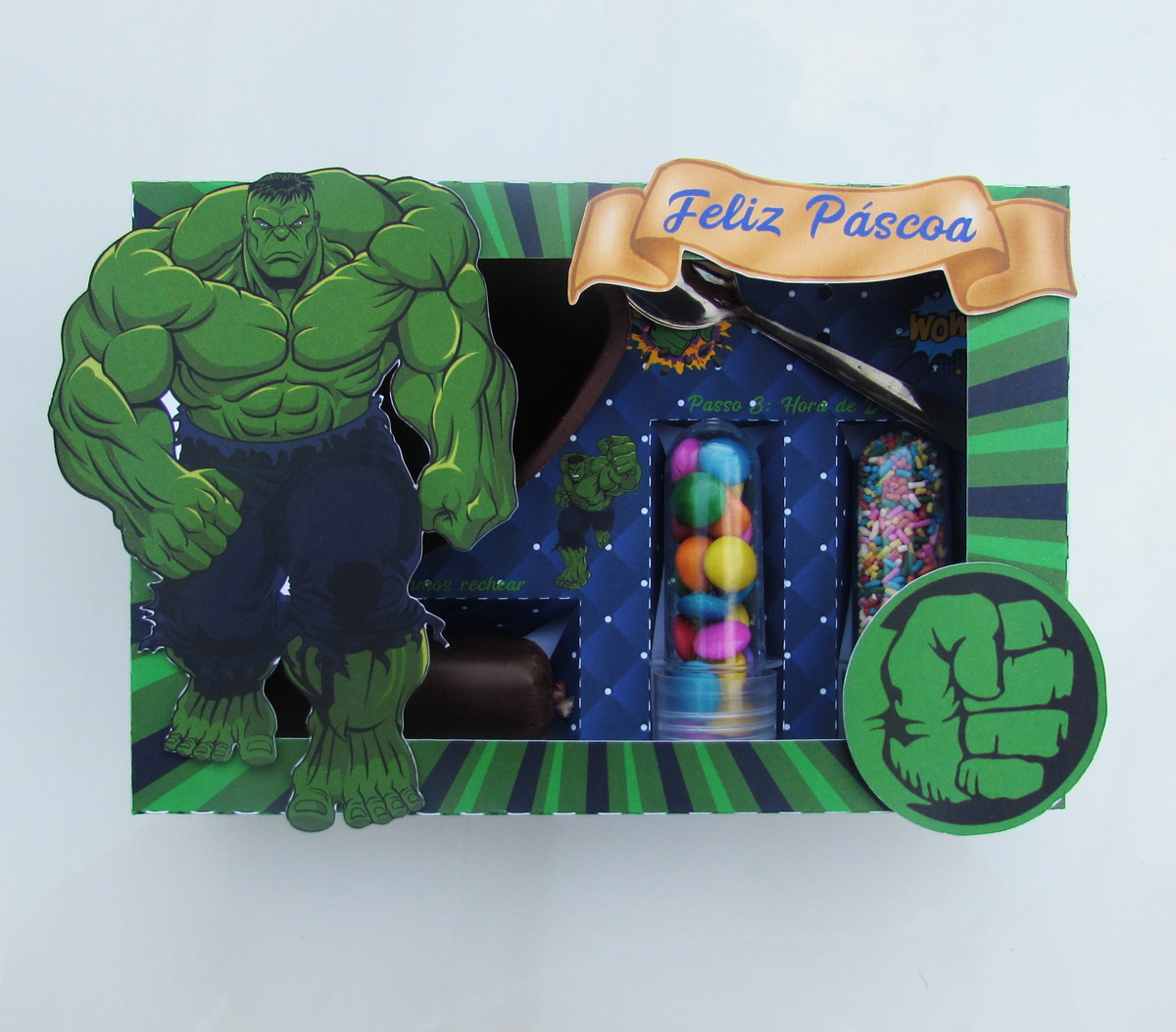 Arquivo Digital Mini Confeiteiro Páscoa Hulk - Imagem 3