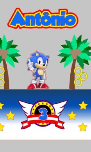 Arquivo digital p/ SILHOUETTE - Topo de Bolo SONIC
