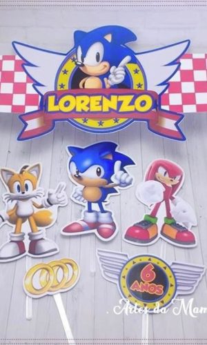 Arquivo Digital para corte topo de bolo Sonic