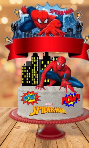 Arquivo Digital Silhouette Topo de Bolo Homem Aranha