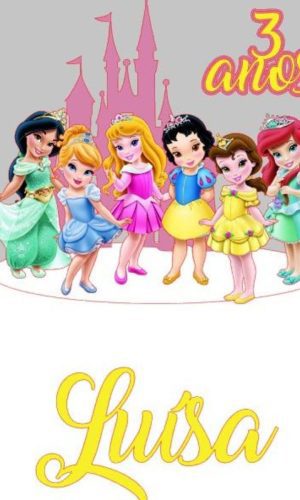 Arquivo Digital Topo Bolo Princesas Baby