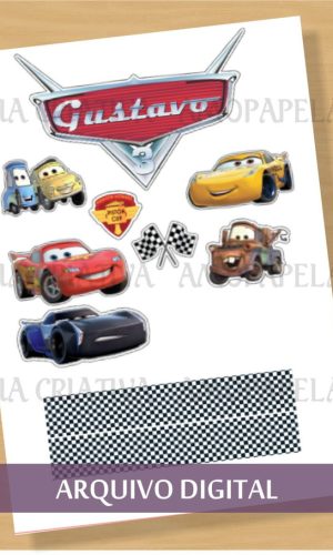 Arquivo digital - Topo de bolo - Carros 3