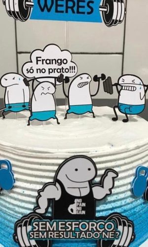 Arquivo Digital Topo de Bolo Flork Academia Masculino