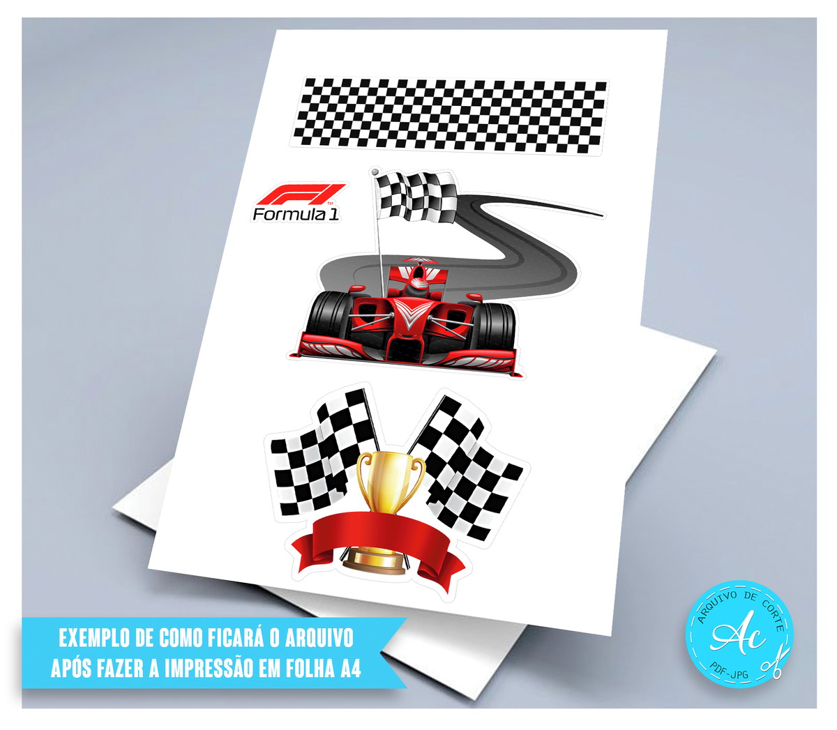 Arquivo Digital Topo de Bolo Formula 1 #1 - Imagem 3