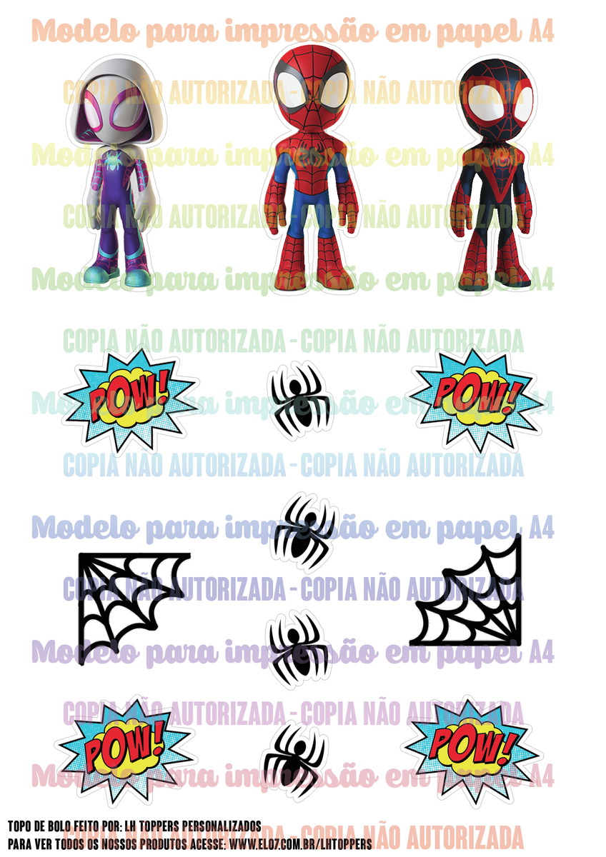 Arquivo Digital Topo de Bolo Homem Aranha #6 Pdf/jpg - Imagem 2