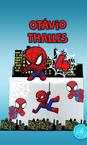 Arquivo Digital Topo de Bolo Homem Aranha Cute #1