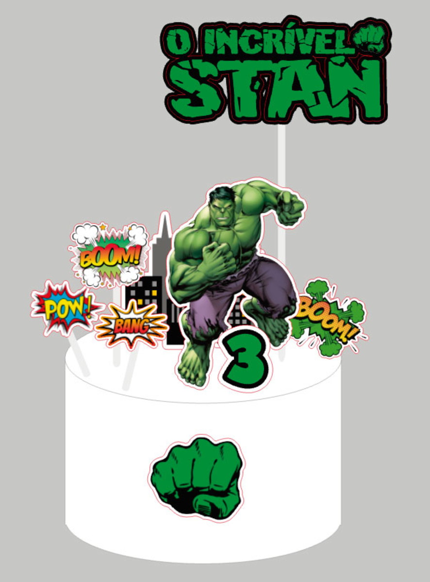 Arquivo digital - Topo de Bolo Hulk 2 - Imagem 2