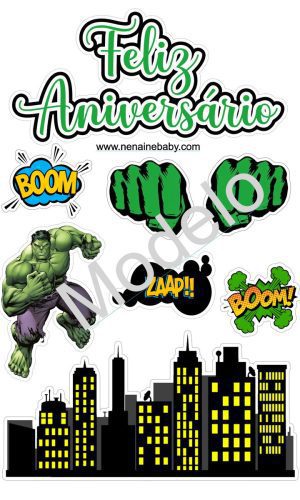 Arquivo Digital Topo de Bolo - Hulk