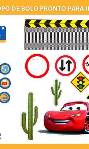 Arquivo Digital - Topo de Bolo Imprimir/ Carros 02