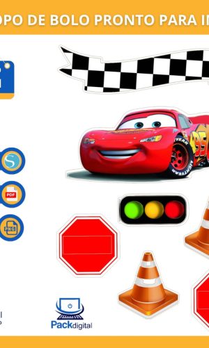 Arquivo Digital - Topo de Bolo Imprimir/ Carros