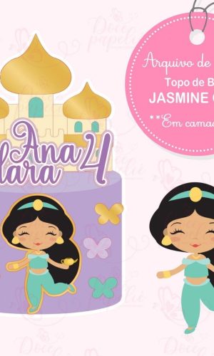 Arquivo Digital Topo de Bolo Jasmine Cute em 3d
