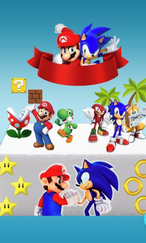 Arquivo Digital Topo de Bolo Mario e Sonic #1