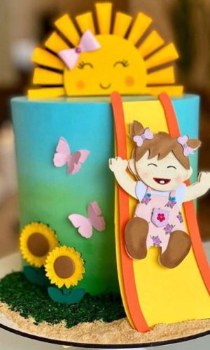 Arquivo digital Topo de bolo Menina Escorregador -CAMADAS