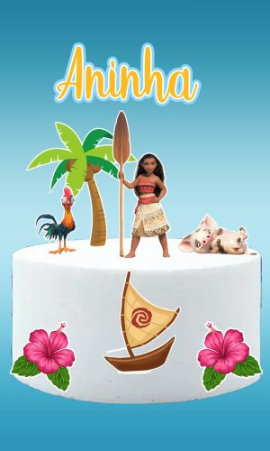 Arquivo digital Topo de bolo Moana #1 PDF/JPG