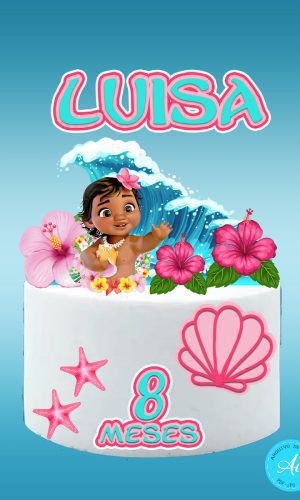 Arquivo digital Topo de bolo Moana Baby #2 PDF/JPG