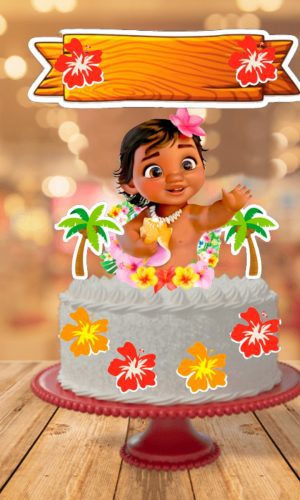 Arquivo Digital Topo de Bolo Moana Baby