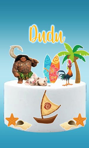 Arquivo digital Topo de bolo Moana Maui #1 PDF/JPG