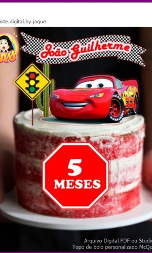 Arquivo Digital - Topo de Bolo Personalizado Mcqueen
