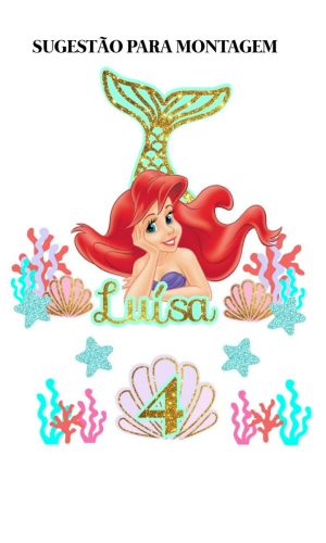 Arquivo Digital - Topo De Bolo Princesa Ariel