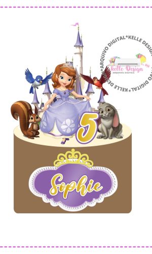 Arquivo Digital Topo de Bolo Princesa Sofia