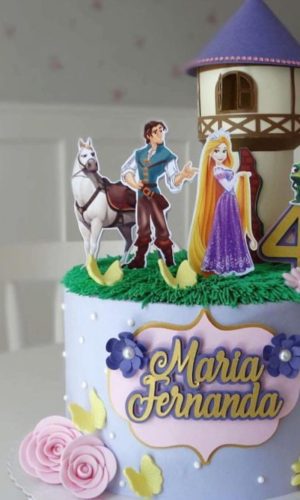 Arquivo CORTE Topo de bolo RAPUNZEL+1 DE BRINDE