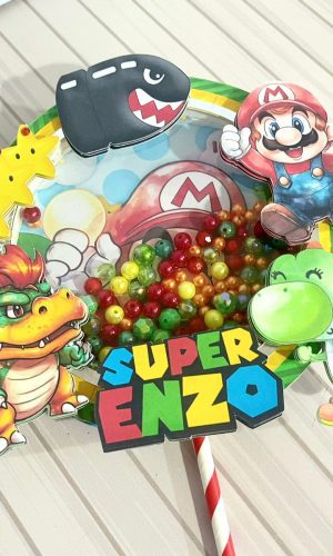Arquivo Digital Topo de Bolo Shaker Acetato Super Mario 11tm