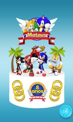 Arquivo digital Topo de bolo Sonic #1 PDF/JPG