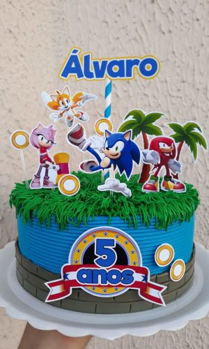 Arquivo digital Topo de bolo Sonic #2 PDF/JPG