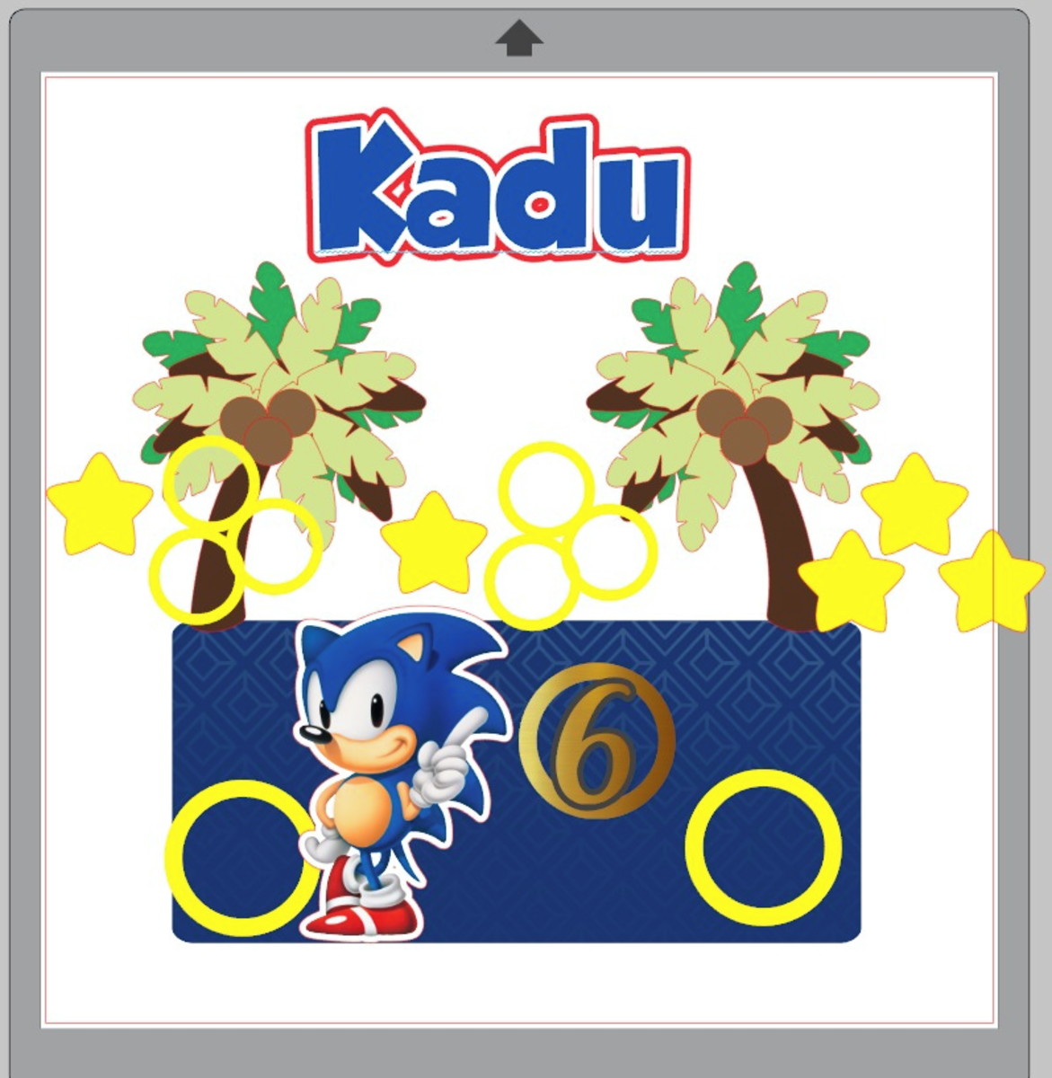 ARQUIVO DIGITAL TOPO DE BOLO SONIC 3D CAMADAS - Imagem 2