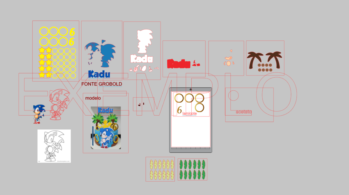 ARQUIVO DIGITAL TOPO DE BOLO SONIC 3D CAMADAS - Imagem 3