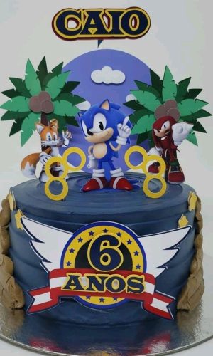 ARQUIVO DIGITAL - Topo de bolo Sonic
