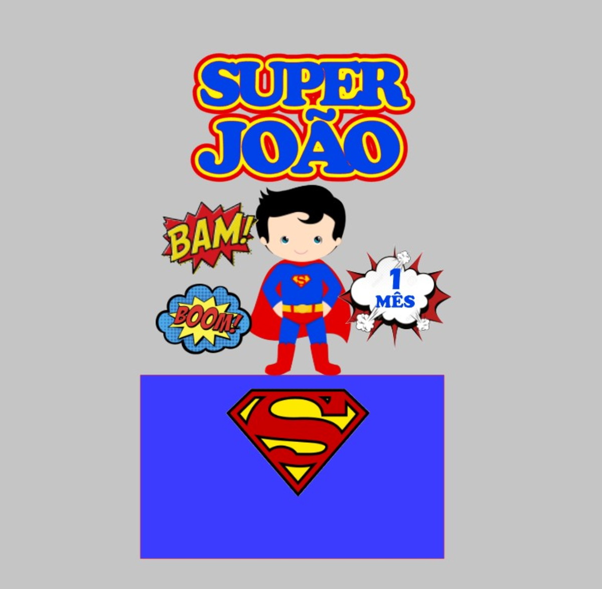 ARQUIVO DIGITAL - Topo de bolo super homem cute 2