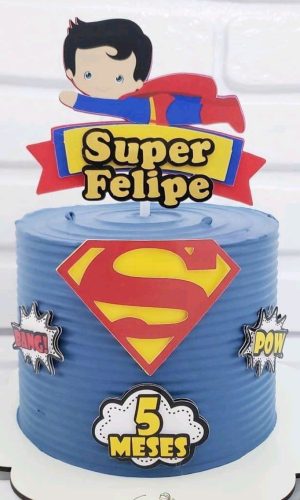 ARQUIVO DIGITAL- Topo de bolo Super Homem cute