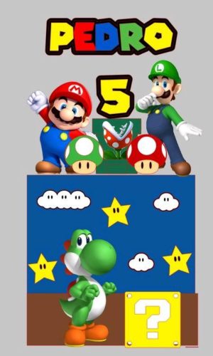 ARQUIVO DIGITAL-Topo de bolo Super Mario 2 + 4