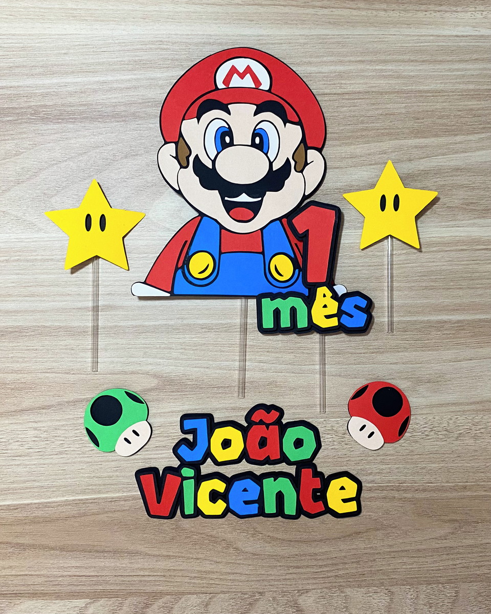 Arquivo Digital Topo de Bolo Super Mario - Imagem 2