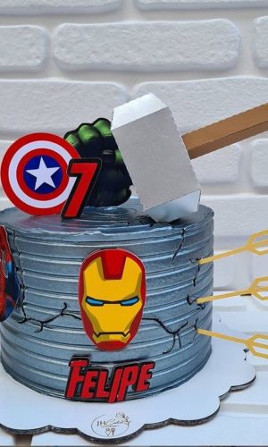 ARQUIVO DIGITAL - Topo de bolo Vingadores 3