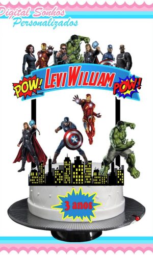 ARQUIVO DIGITAL TOPO DE BOLO VINGADORES
