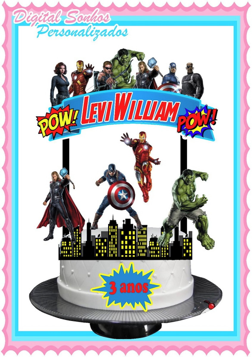 ARQUIVO DIGITAL TOPO DE BOLO VINGADORES