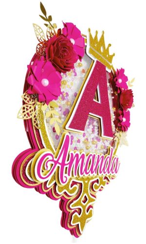 Arquivo em pdf Topo de Bolo Princesa Realeza Rosa Flores