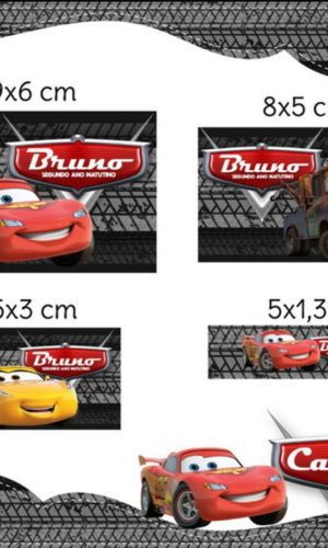 Arquivo Etiqueta Escolar Carros STUDIO PDF PNG
