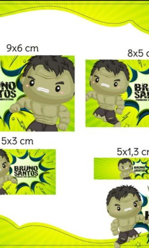 Arquivo Etiqueta Escolar Hulk STUDIO PDF PNG