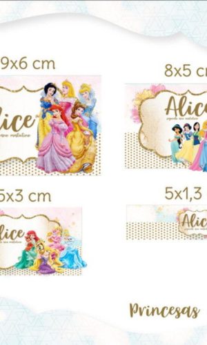Arquivo Etiqueta Escolar Princesa Disney STUDIO PDF PNG