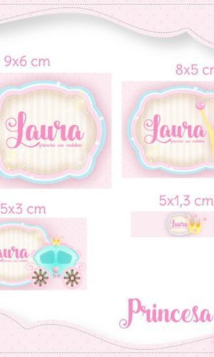 Arquivo Etiqueta Escolar Princesa STUDIO PDF PNG