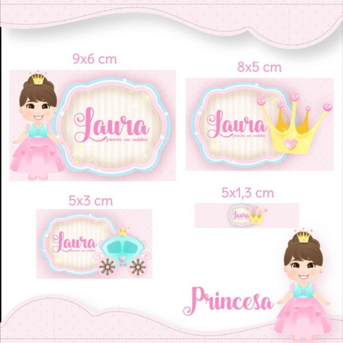 Arquivo Etiqueta Escolar Princesa STUDIO PDF PNG