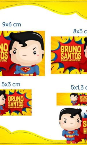 Arquivo Etiqueta Escolar Super Homem STUDIO PDF PNG