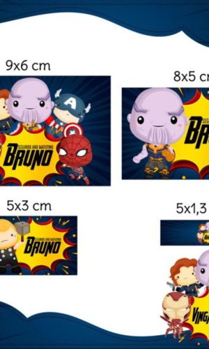 Arquivo Etiqueta Escolar Vingadores STUDIO PDF PNG