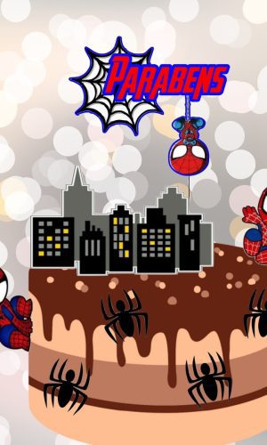 Arquivo para Recorte - Topo de Bolo Homem Aranha Baby