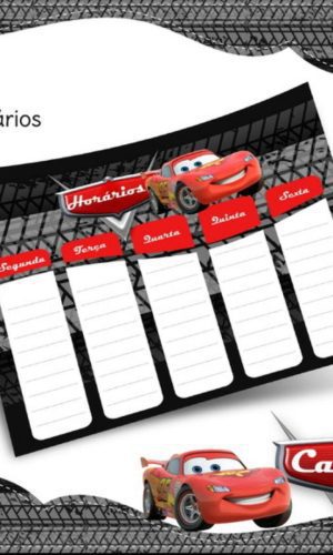 Arquivo Prancheta Horários Escolar Carros PDF PNG